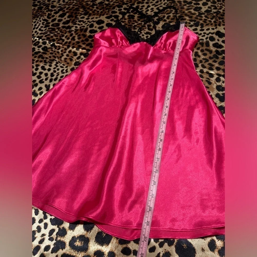 Apt. 9 Hot Pink & Black Lace Satin Slip